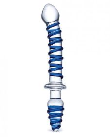 Glas 10 Inches Mr. Swirly Double Ended Glass Dildo &amp; Butt Plug