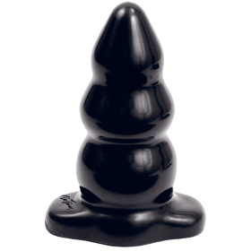 Triple ripple butt plug - large black