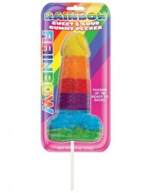 Rainbow Sweet &amp; Sour Jumbo Gummy Cock Pop