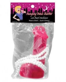 Hanging penis shooter w/pearl necklace